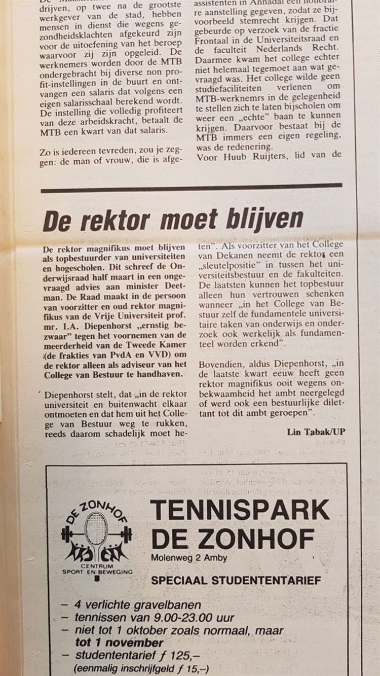 De rektor moet blijven